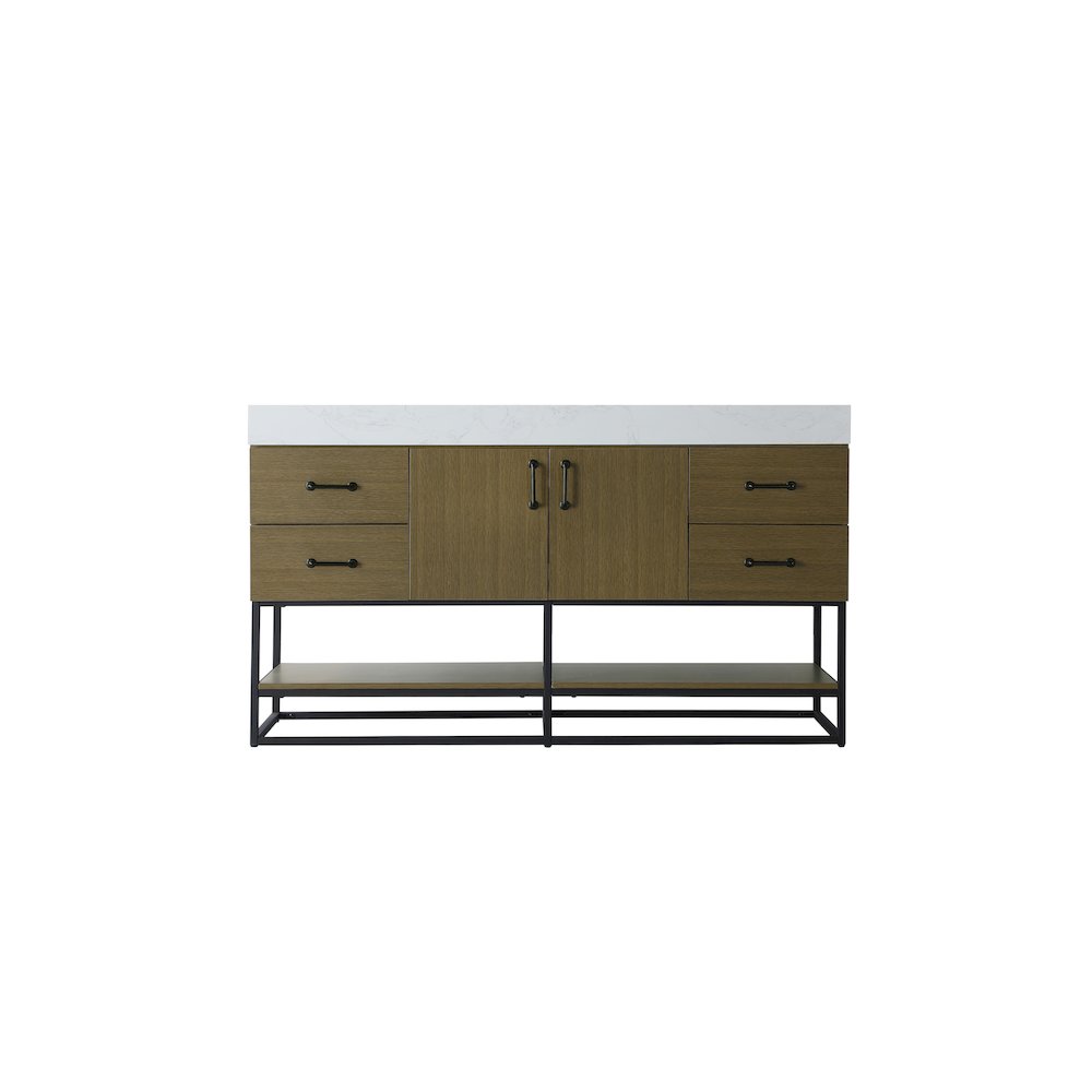 60 inch Single Bathroom Vanity in Chestnut Brown. Picture 5