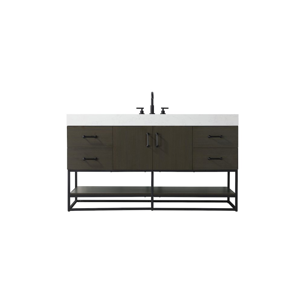 60 inch Single Bathroom Vanity in Mocha Brown. Picture 1