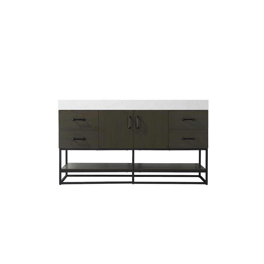 60 inch Single Bathroom Vanity in Mocha Brown. Picture 5