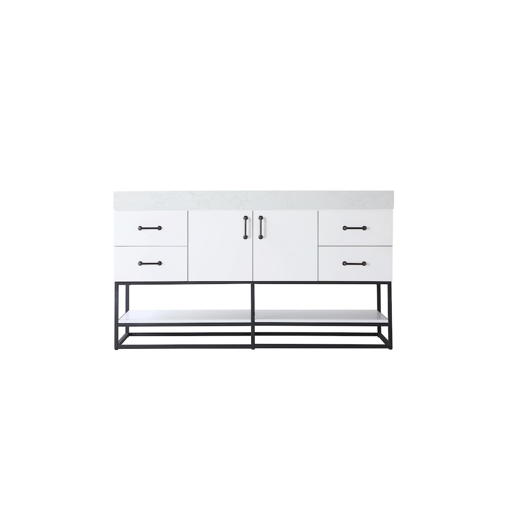 60 inch Single Bathroom Vanity in White. Picture 5