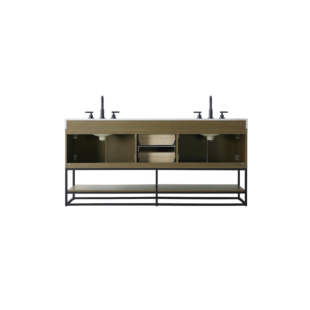 72 inch Double Bathroom Vanity in Chestnut Brown. Picture 12