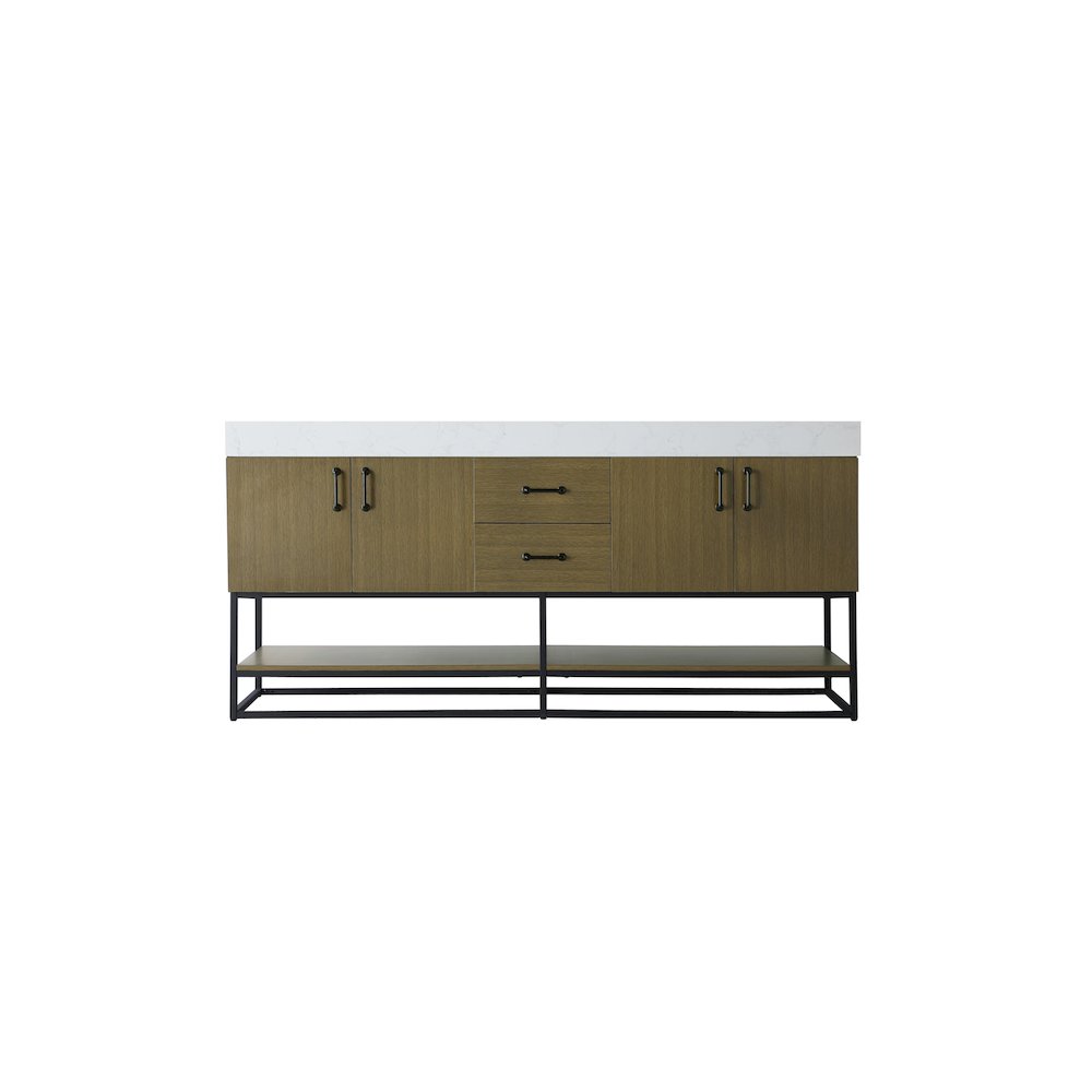 72 inch Double Bathroom Vanity in Chestnut Brown. Picture 5