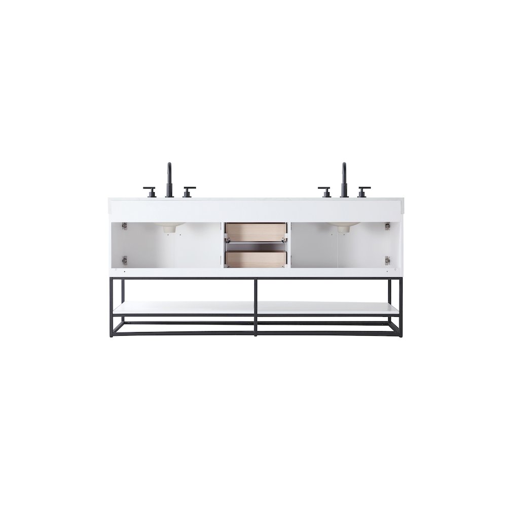 72 inch Double Bathroom Vanity in White. Picture 12