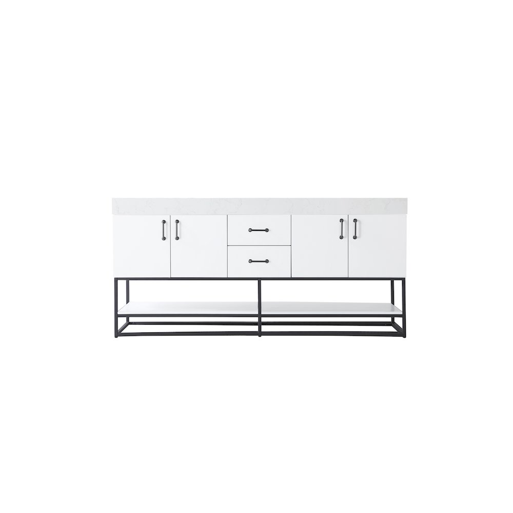 72 inch Double Bathroom Vanity in White. Picture 5