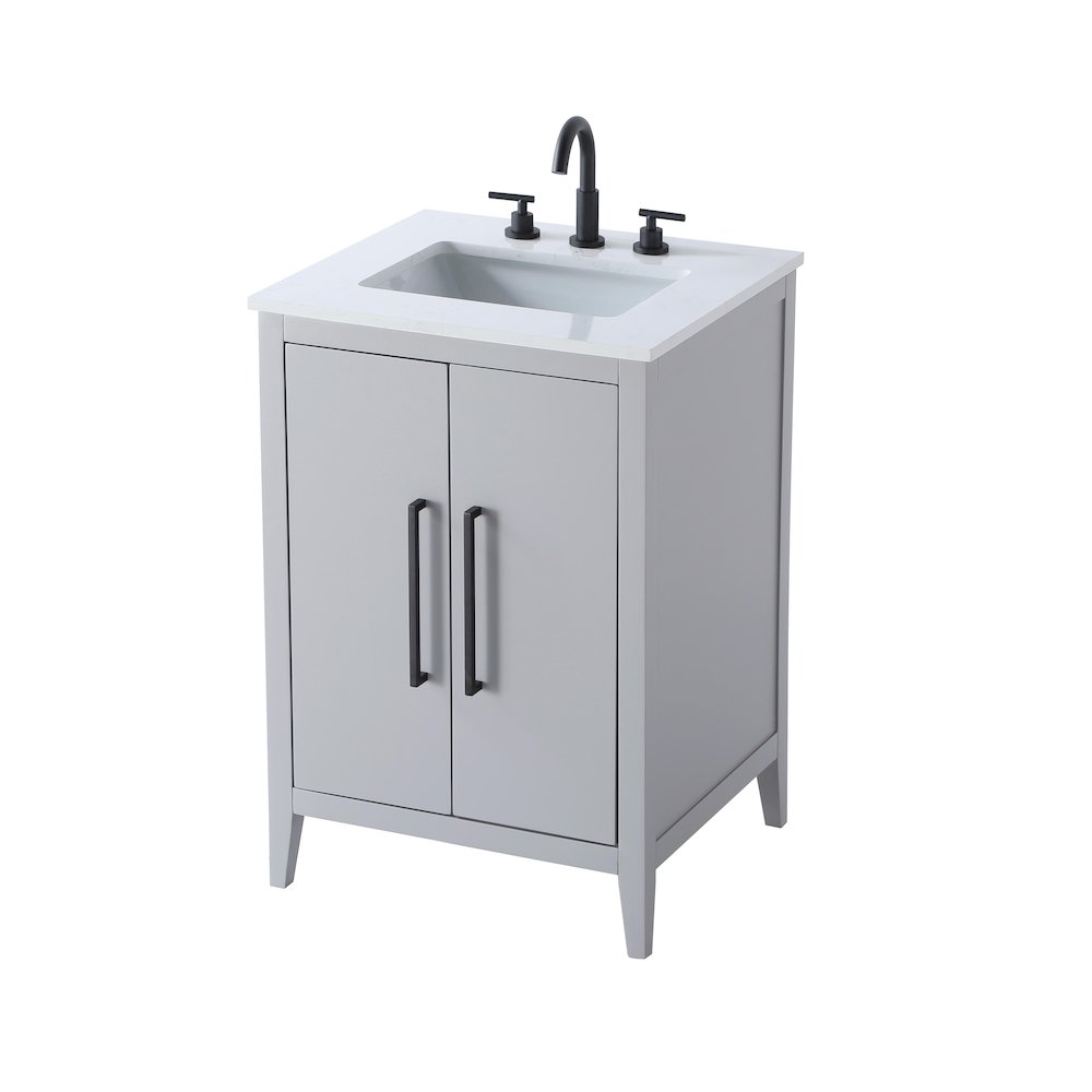 24 Inch Single Bathroom Vanity In Grey. Picture 6