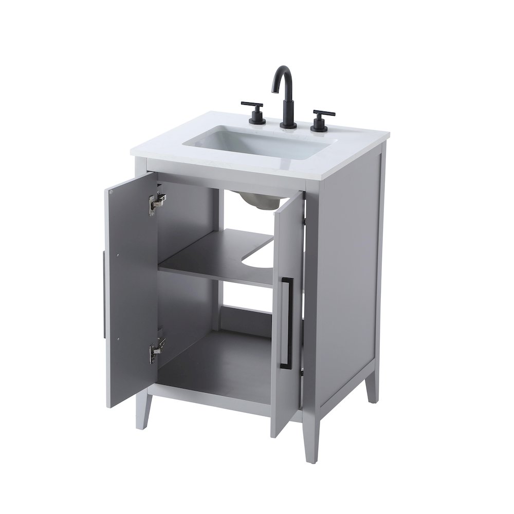 24 Inch Single Bathroom Vanity In Grey. Picture 7