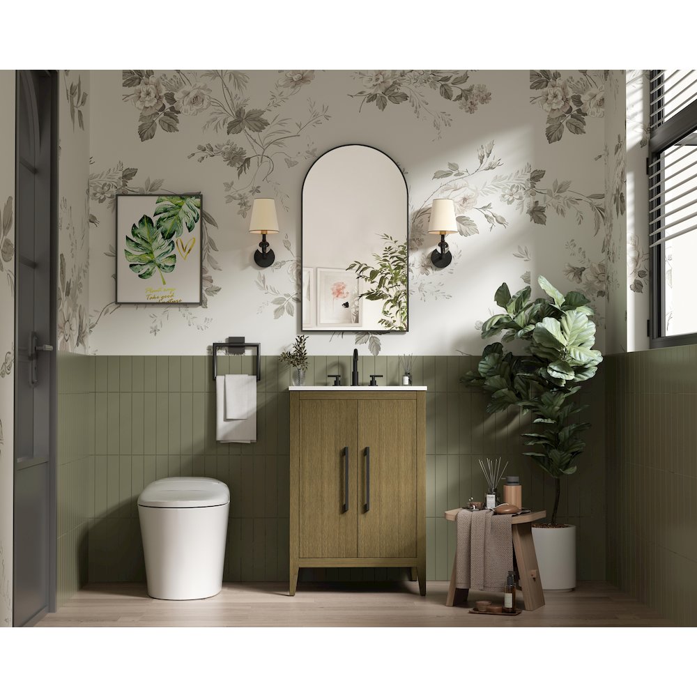 24 Inch Single Bathroom Vanity In Chestnut Brown. Picture 4