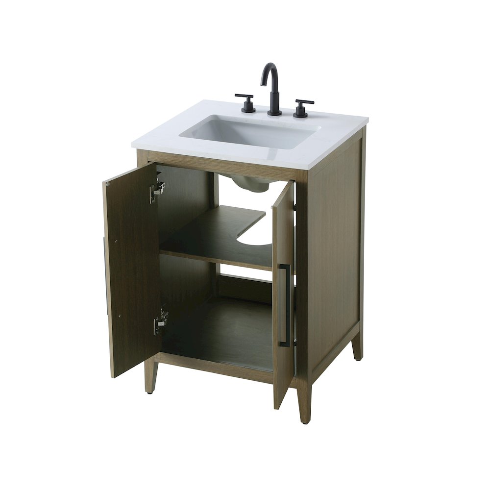 24 Inch Single Bathroom Vanity In Chestnut Brown. Picture 7