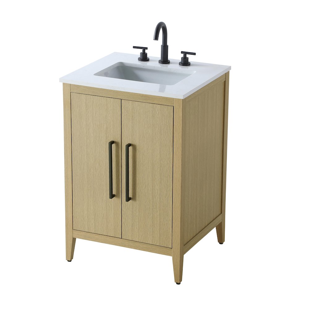 24 Inch Single Bathroom Vanity In  Honey Brown. Picture 6