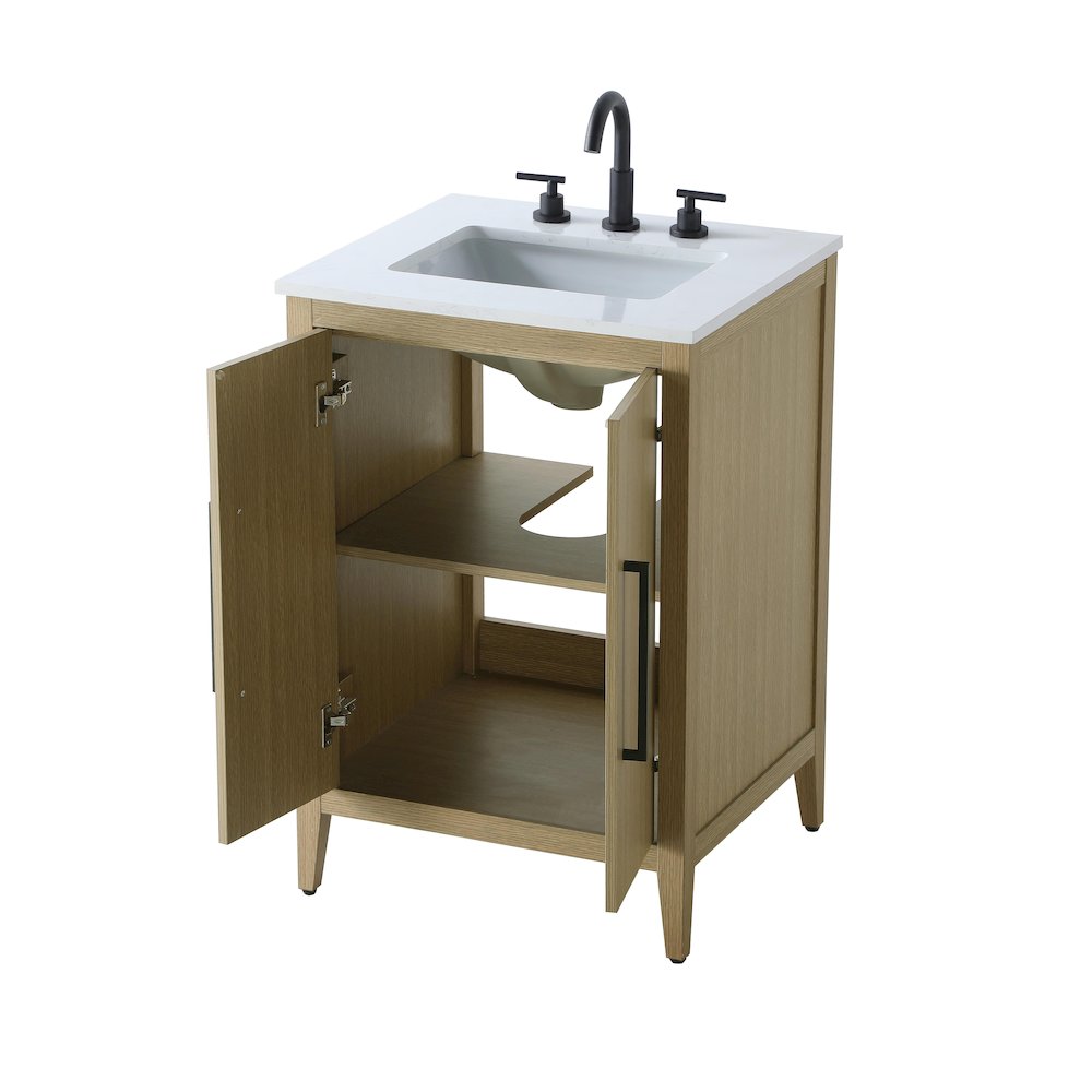 24 Inch Single Bathroom Vanity In  Honey Brown. Picture 7