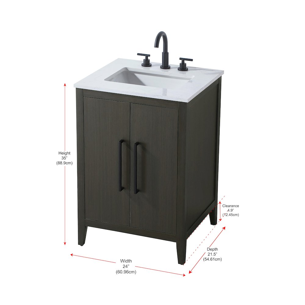 24 Inch Single Bathroom Vanity In Mocha Brown. Picture 13