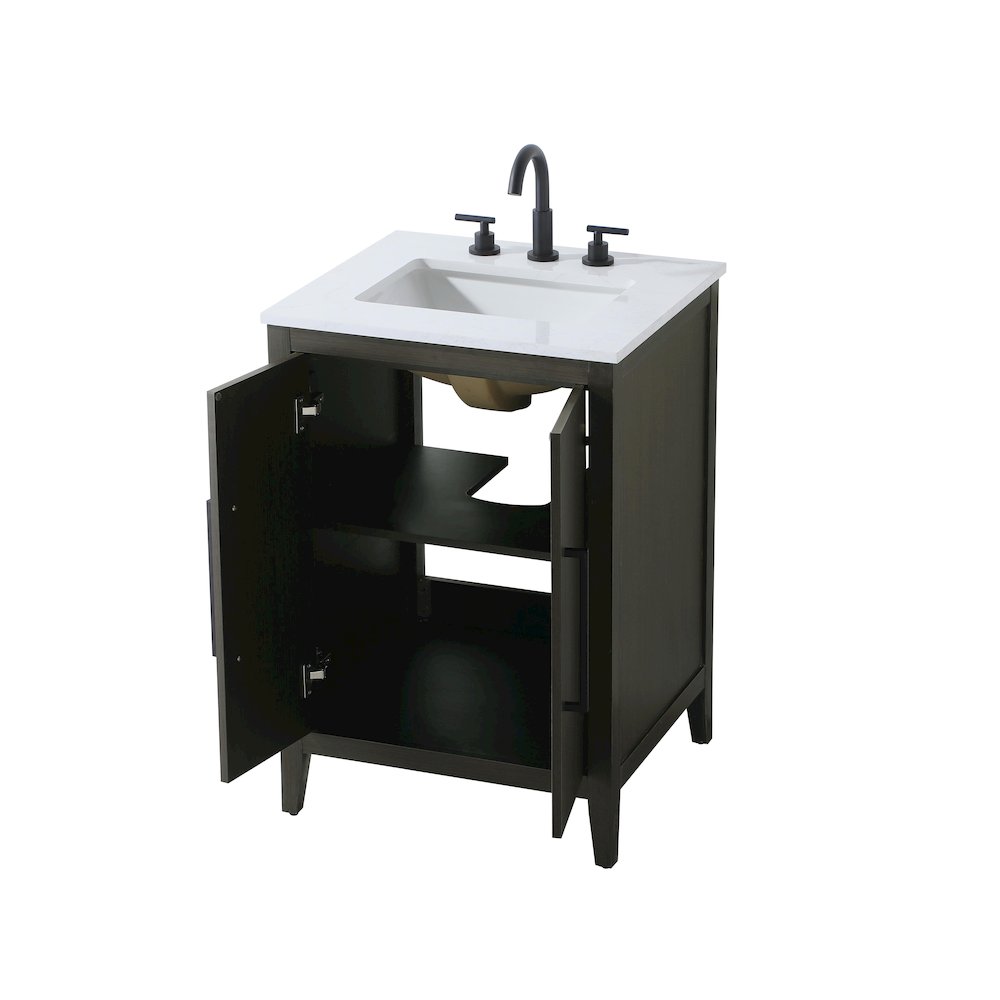 24 Inch Single Bathroom Vanity In Mocha Brown. Picture 7