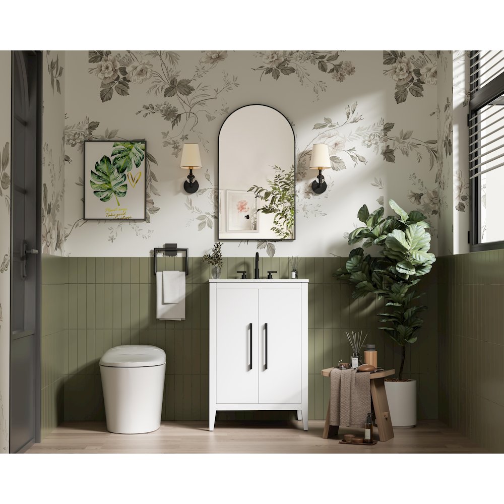 24 Inch Single Bathroom Vanity In White. Picture 4