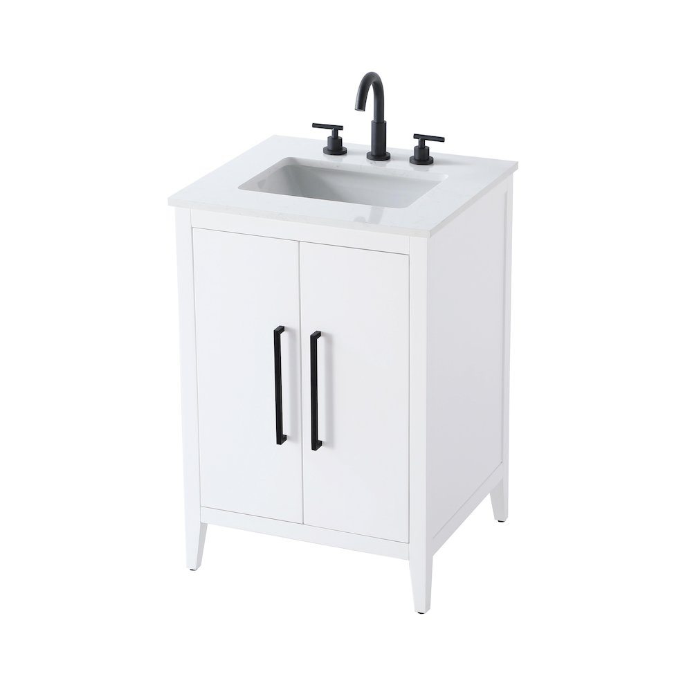 24 Inch Single Bathroom Vanity In White. Picture 6