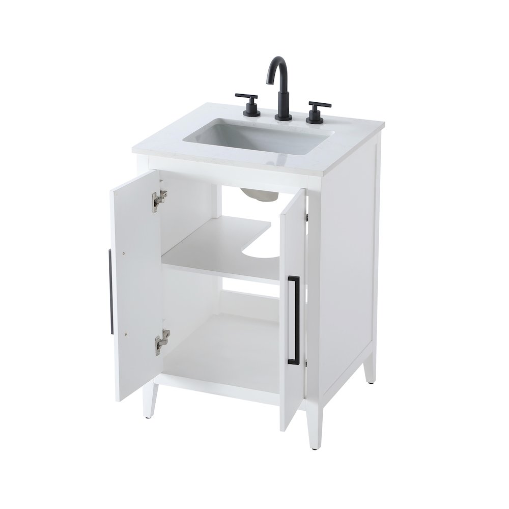 24 Inch Single Bathroom Vanity In White. Picture 7