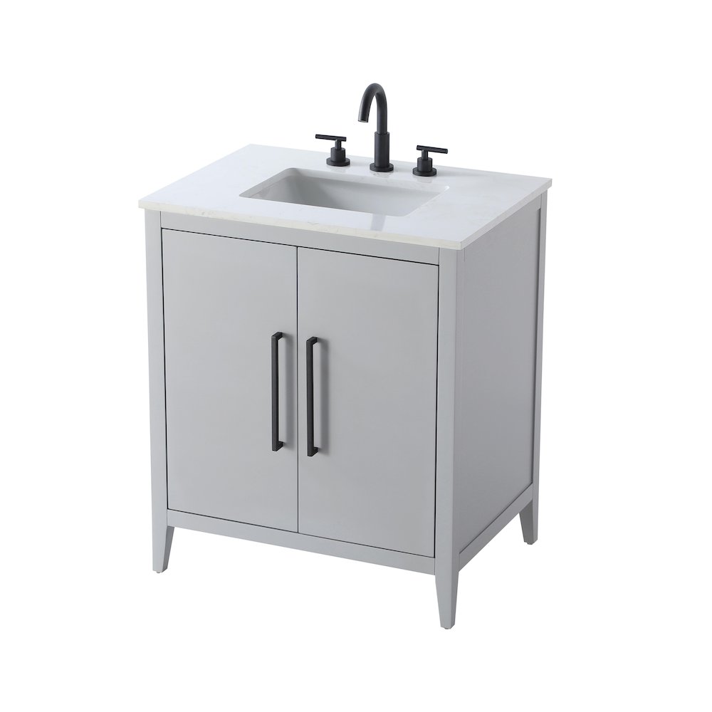 30 Inch Single Bathroom Vanity In Grey. Picture 6