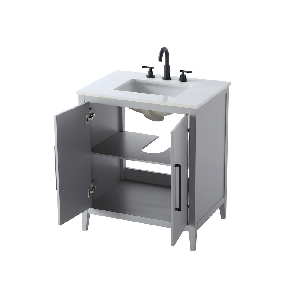 30 Inch Single Bathroom Vanity In Grey. Picture 7