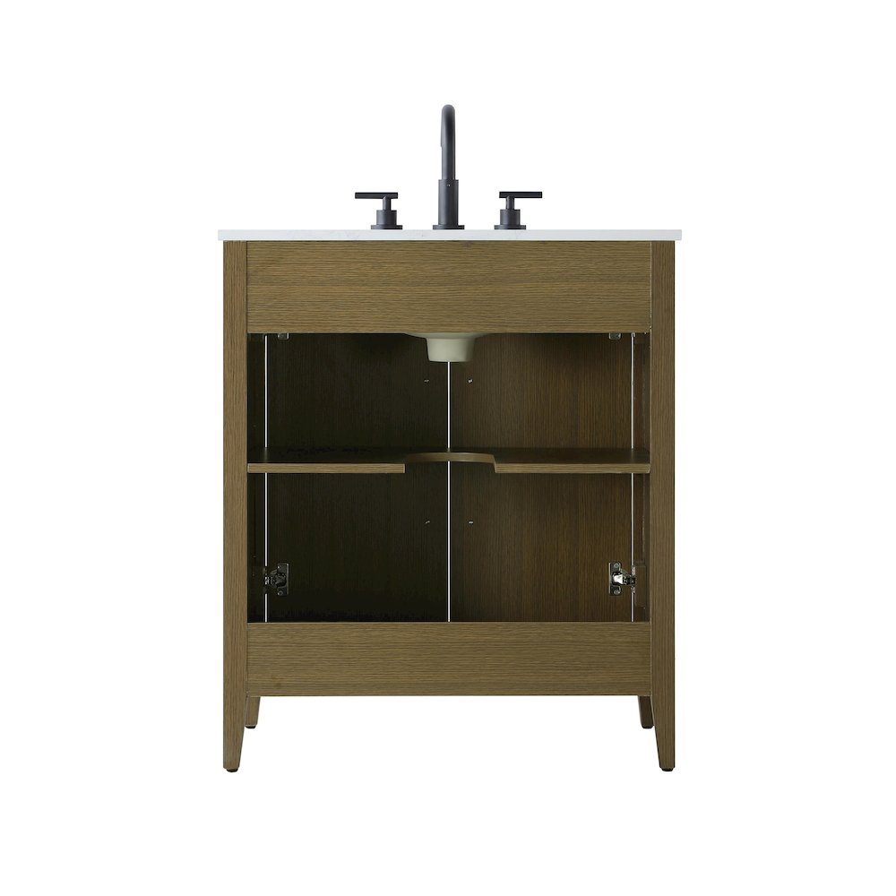 30 Inch Single Bathroom Vanity In Chestnut Brown. Picture 12