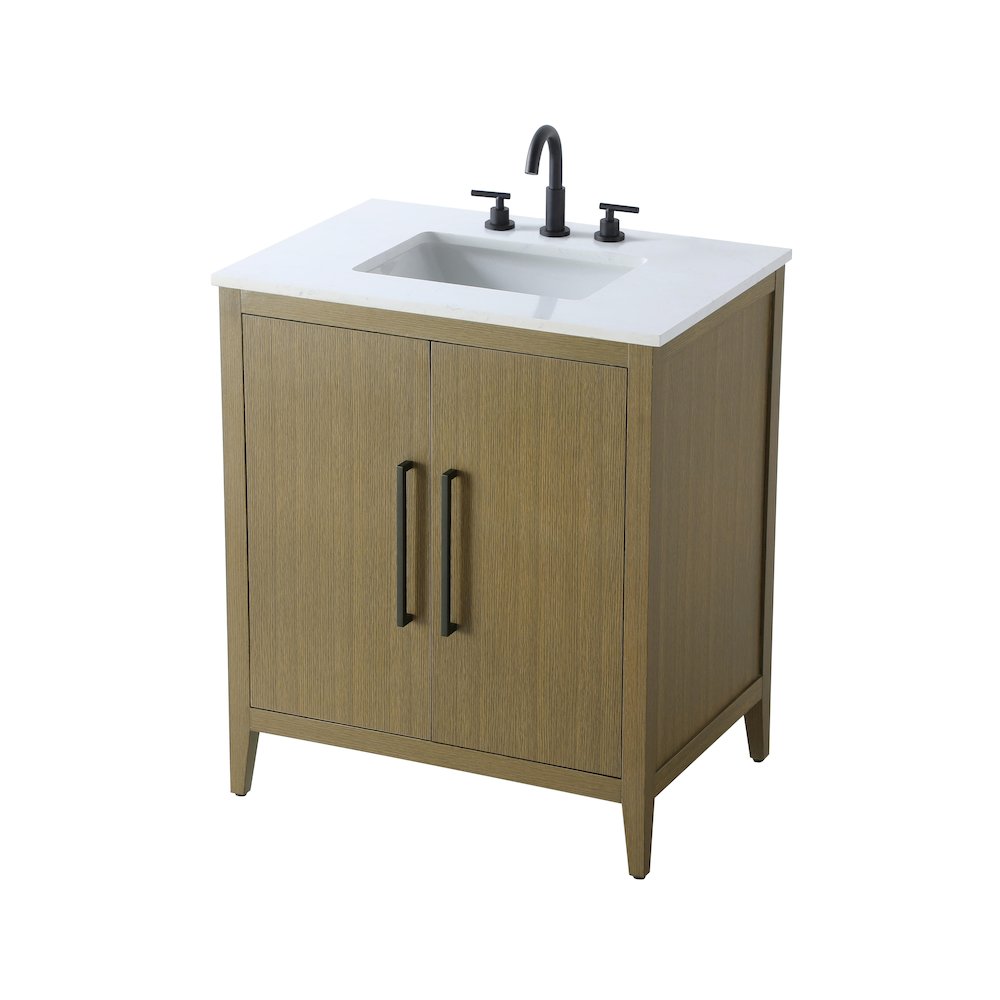 30 Inch Single Bathroom Vanity In Chestnut Brown. Picture 6