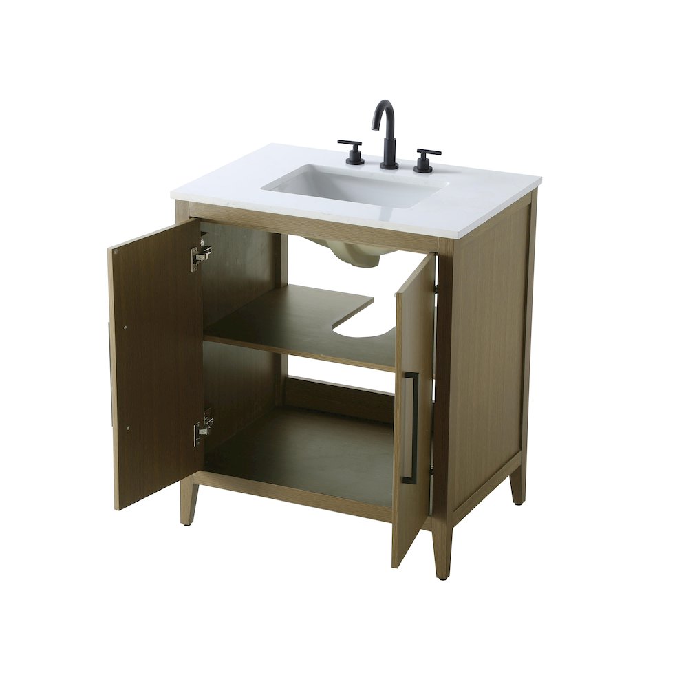 30 Inch Single Bathroom Vanity In Chestnut Brown. Picture 7