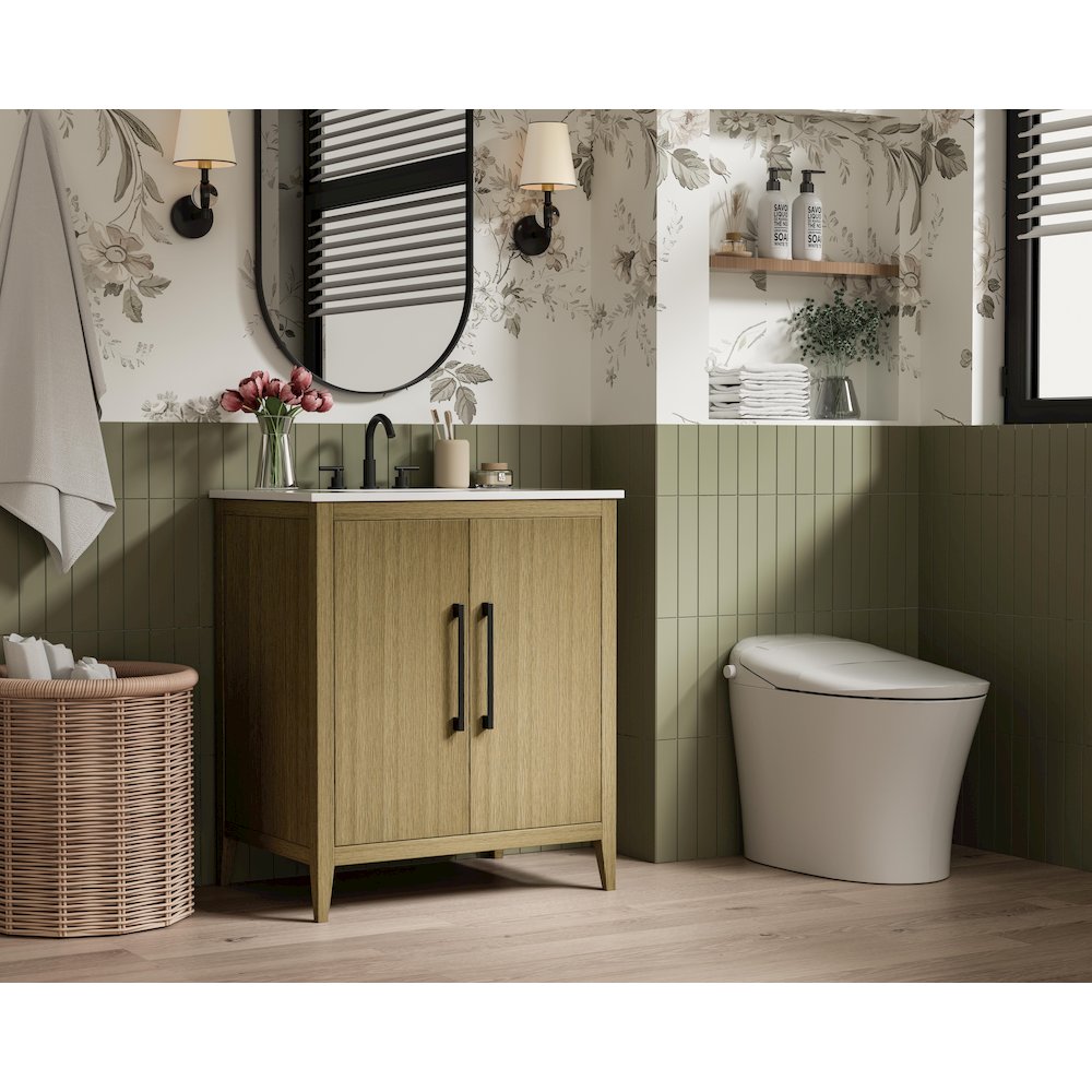 30 Inch Single Bathroom Vanity In  Honey Brown. Picture 3