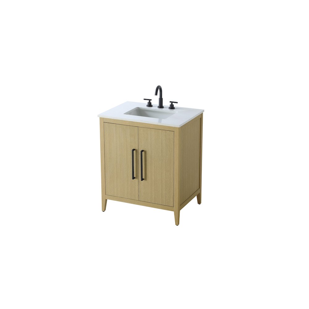 30 Inch Single Bathroom Vanity In  Honey Brown. Picture 6