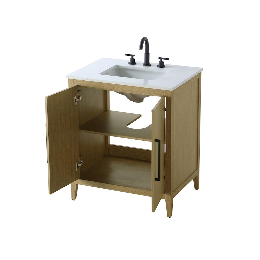 30 Inch Single Bathroom Vanity In  Honey Brown. Picture 7