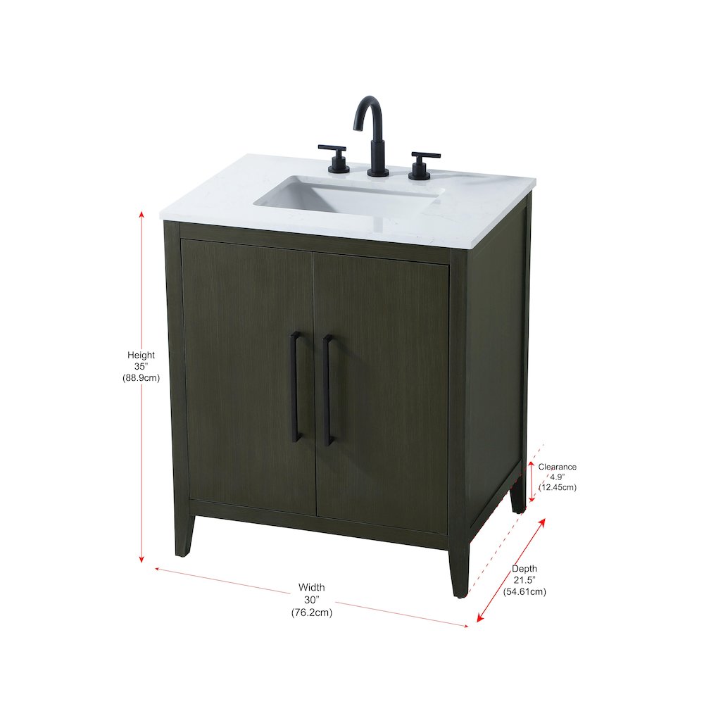 30 Inch Single Bathroom Vanity In Mocha Brown. Picture 13