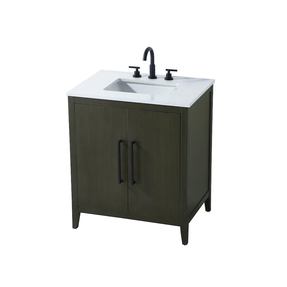 30 Inch Single Bathroom Vanity In Mocha Brown. Picture 6