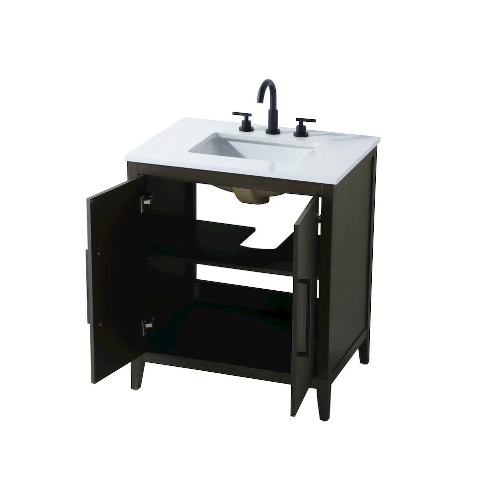 30 Inch Single Bathroom Vanity In Mocha Brown. Picture 7