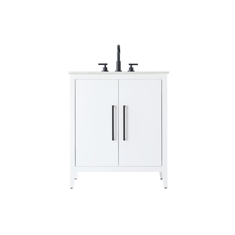 30 Inch Single Bathroom Vanity In White. Picture 1