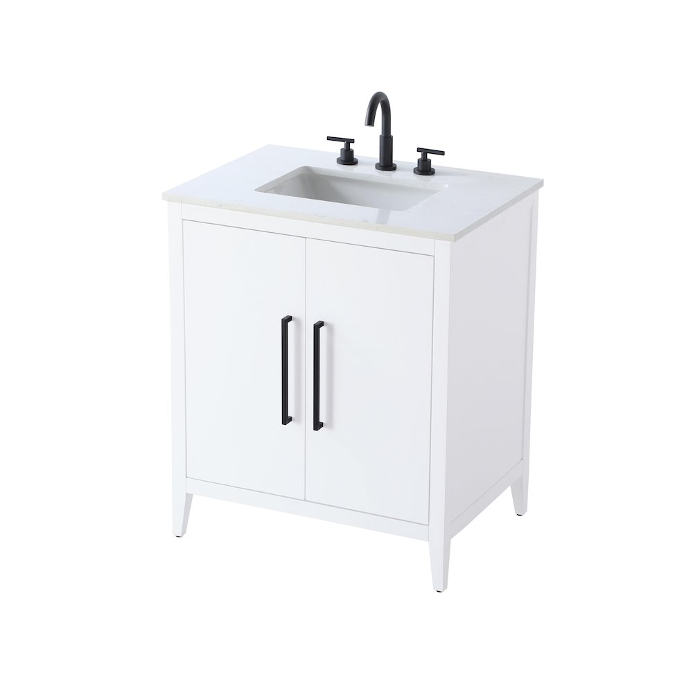 30 Inch Single Bathroom Vanity In White. Picture 6