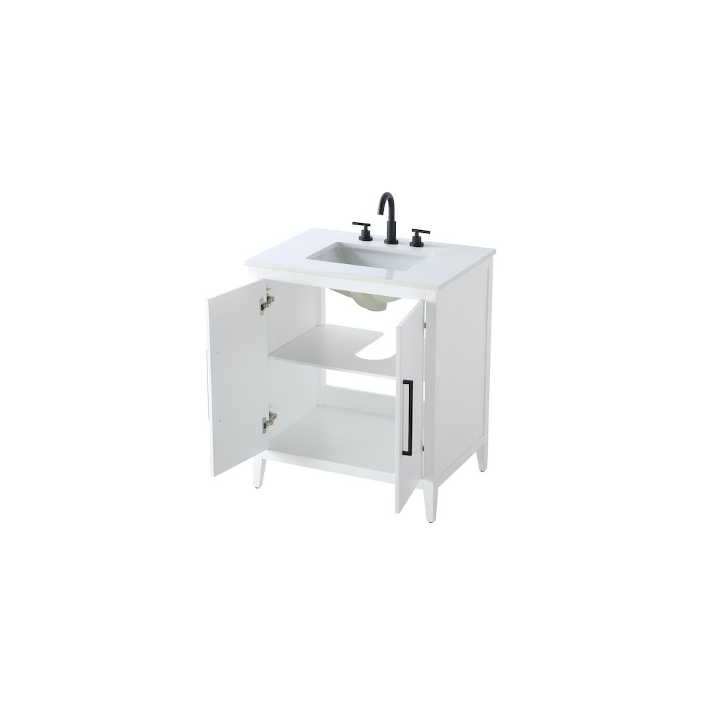 30 Inch Single Bathroom Vanity In White. Picture 7