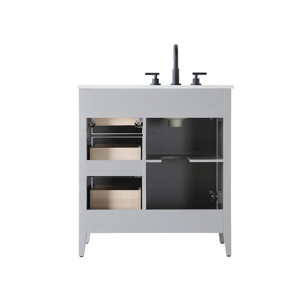 32 Inch Single Bathroom Vanity In Grey. Picture 12