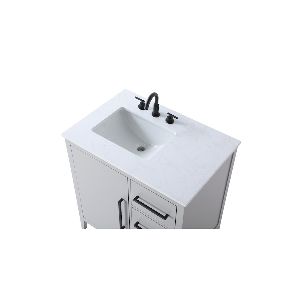 32 Inch Single Bathroom Vanity In Grey. Picture 8