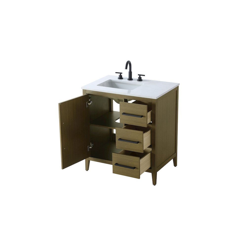 32 Inch Single Bathroom Vanity In Chestnut Brown. Picture 7