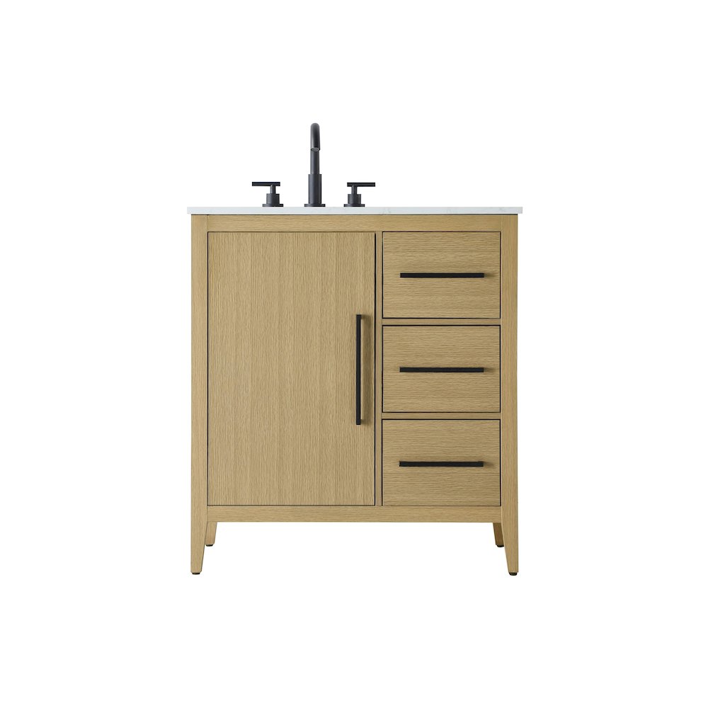 32 Inch Single Bathroom Vanity In  Honey Brown. Picture 1