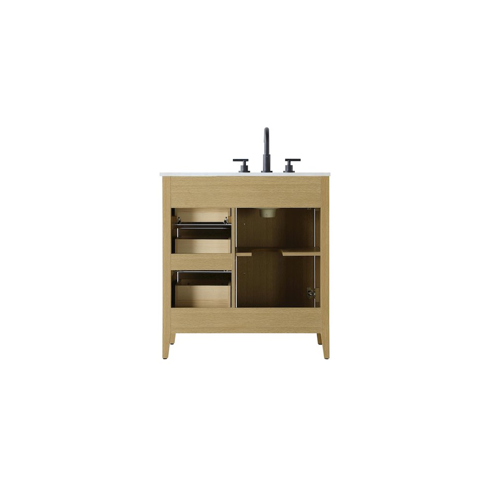 32 Inch Single Bathroom Vanity In  Honey Brown. Picture 12