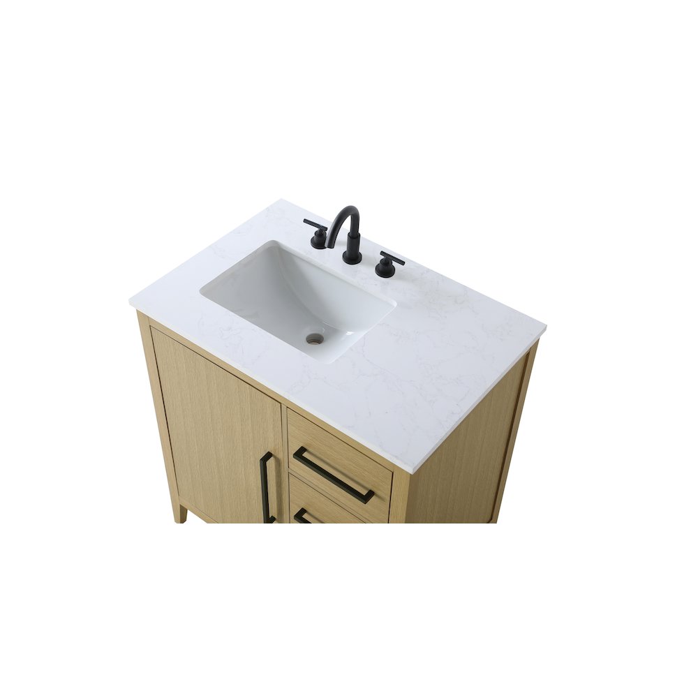 32 Inch Single Bathroom Vanity In  Honey Brown. Picture 8