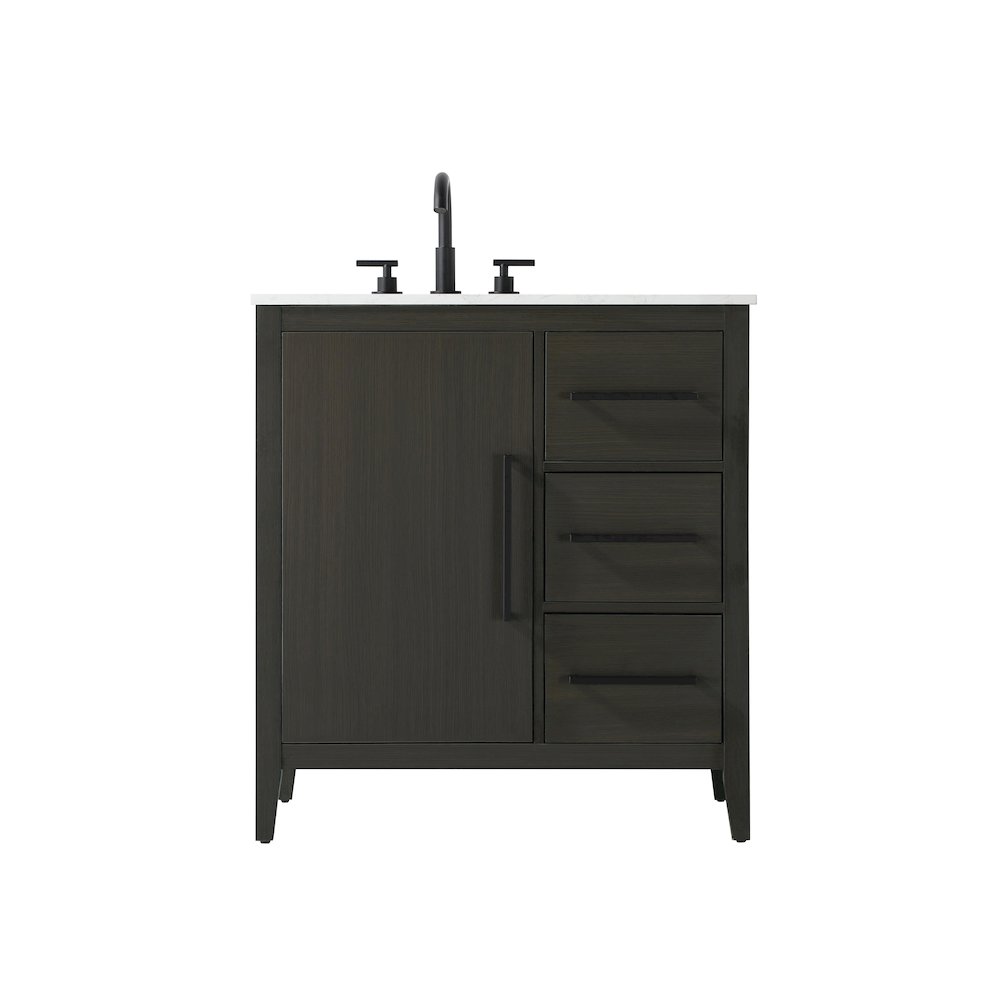 32 Inch Single Bathroom Vanity In Mocha Brown. Picture 1