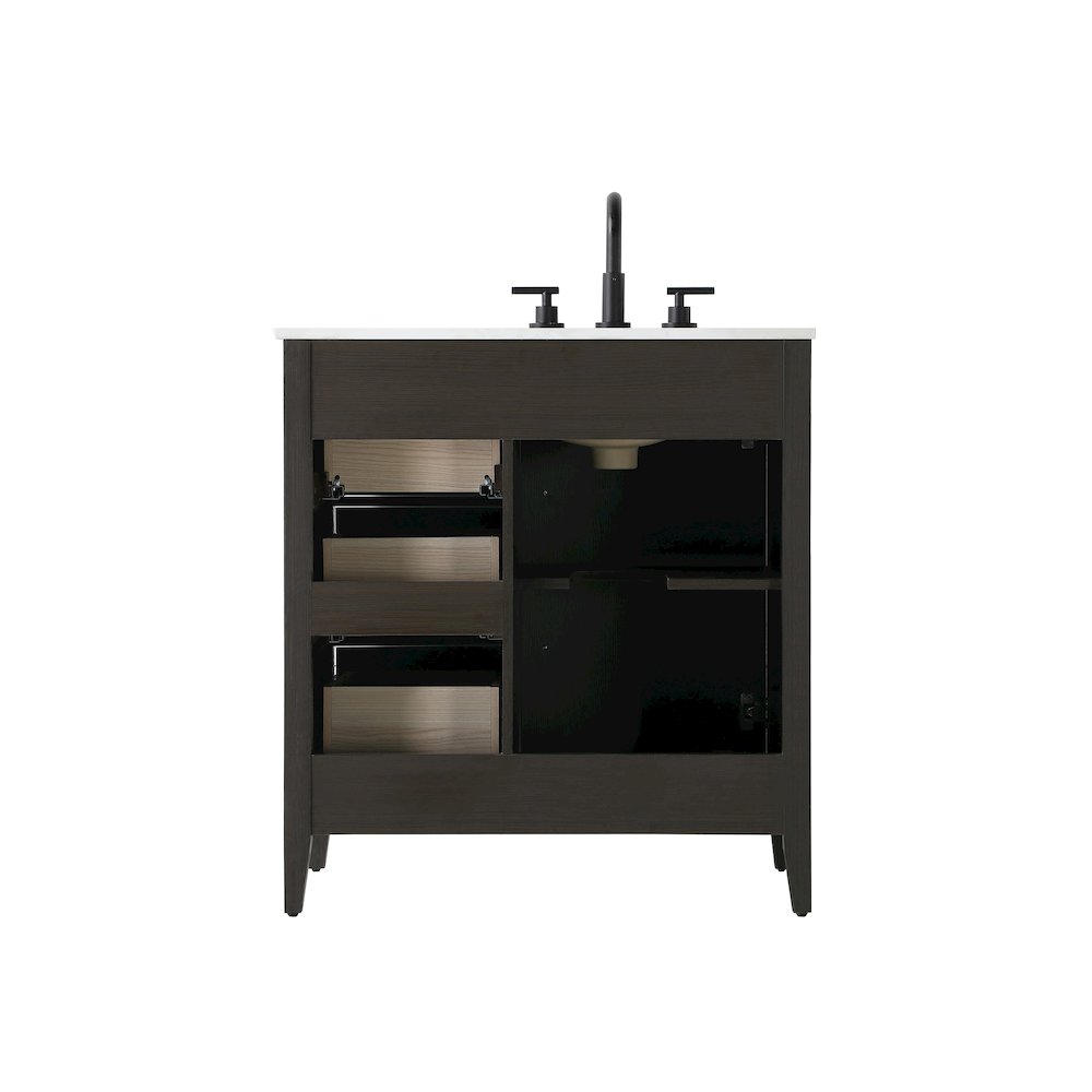 32 Inch Single Bathroom Vanity In Mocha Brown. Picture 12
