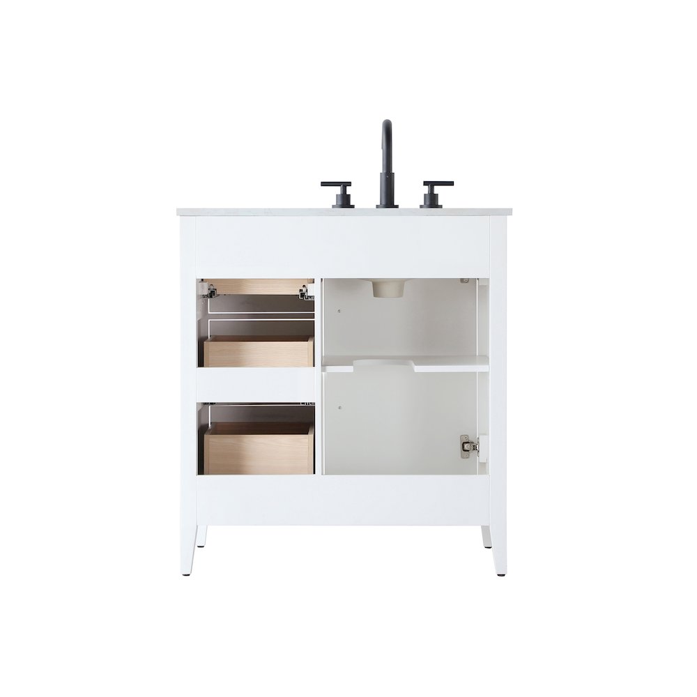 32 Inch Single Bathroom Vanity In White. Picture 12