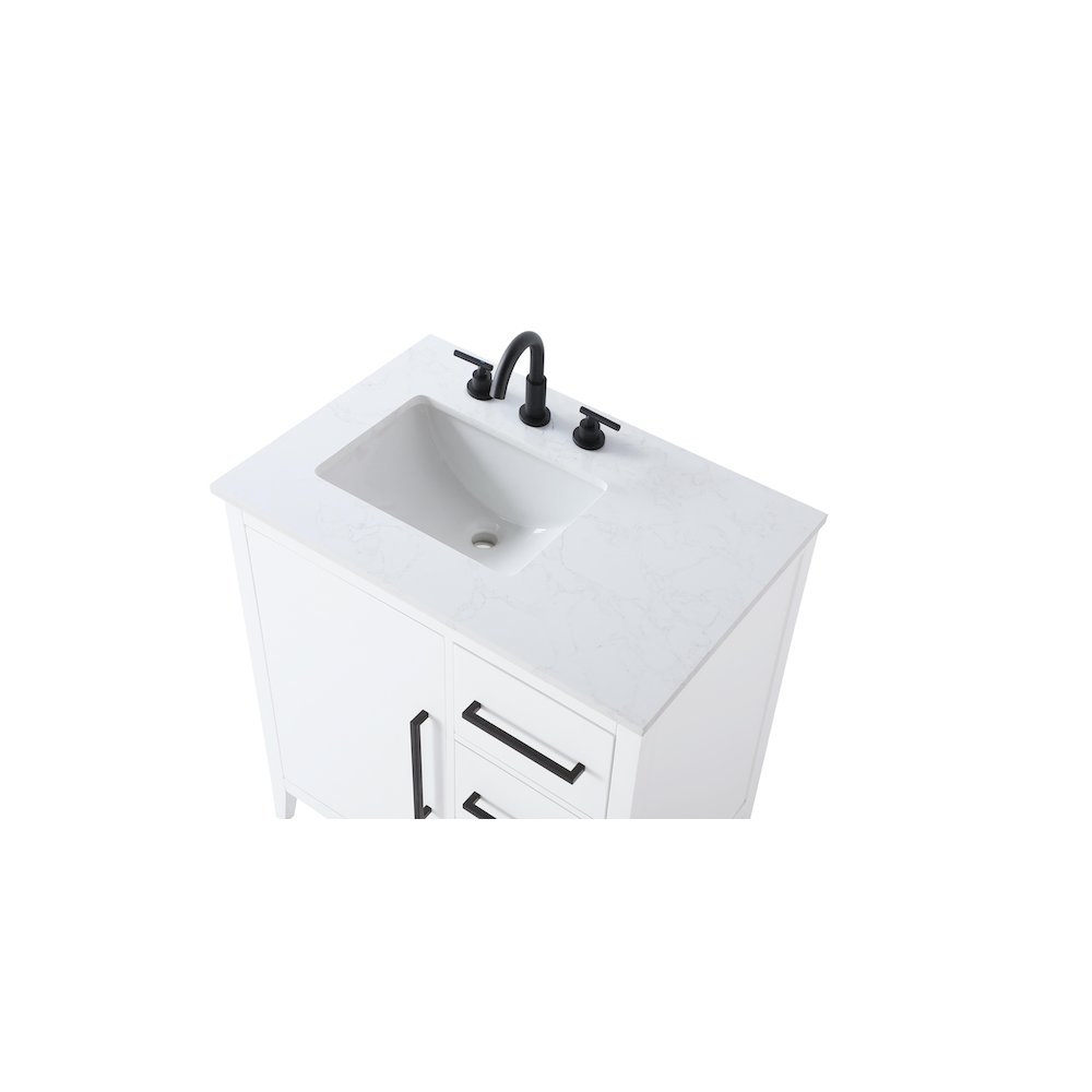 32 Inch Single Bathroom Vanity In White. Picture 8