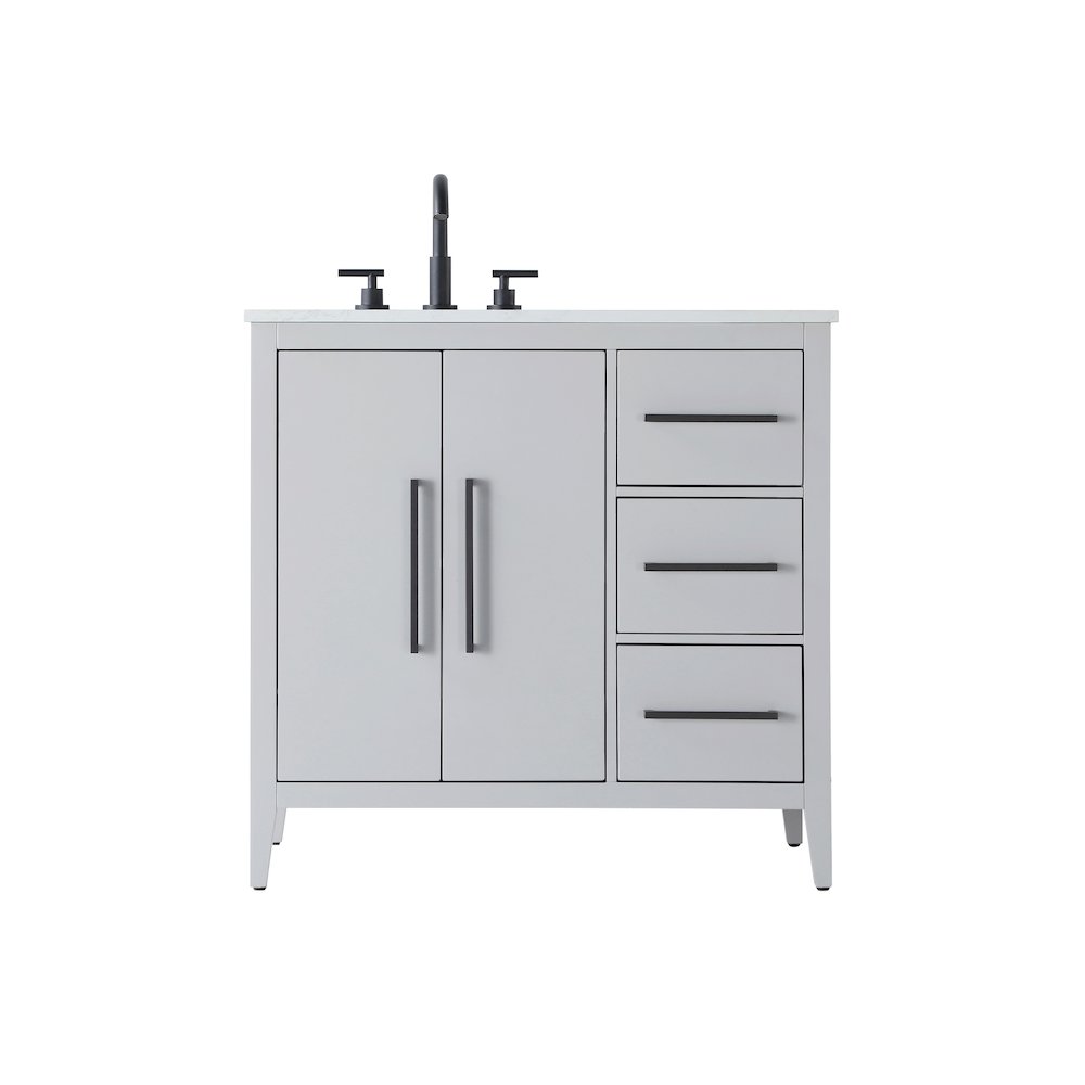 36 Inch Single Bathroom Vanity In Grey. Picture 1
