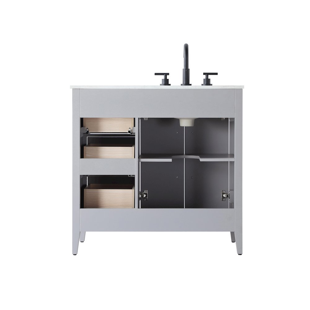 36 Inch Single Bathroom Vanity In Grey. Picture 12