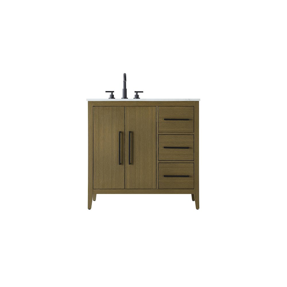 36 Inch Single Bathroom Vanity In Chestnut Brown. Picture 1