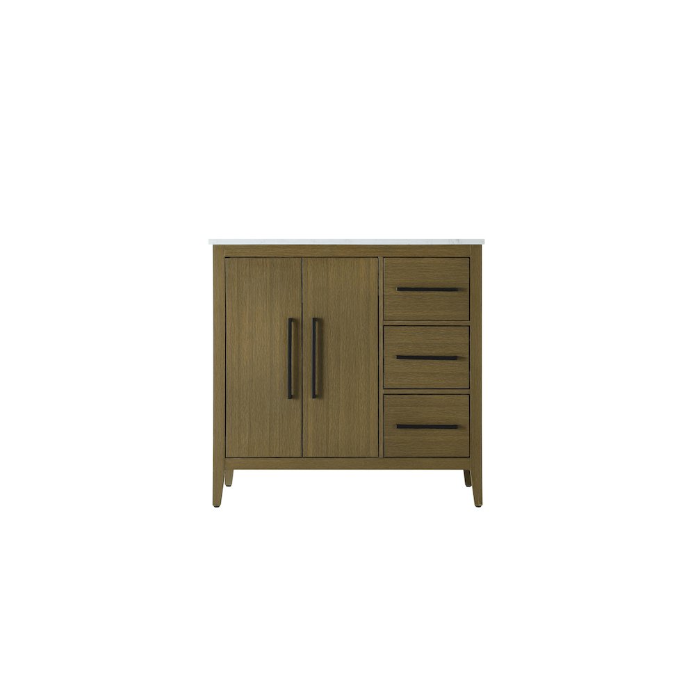 36 Inch Single Bathroom Vanity In Chestnut Brown. Picture 5