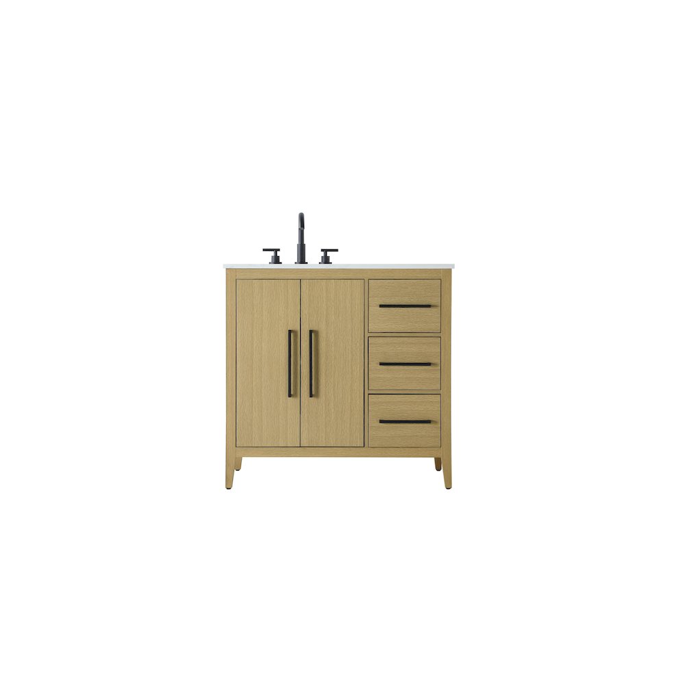 36 Inch Single Bathroom Vanity In  Honey Brown. Picture 1