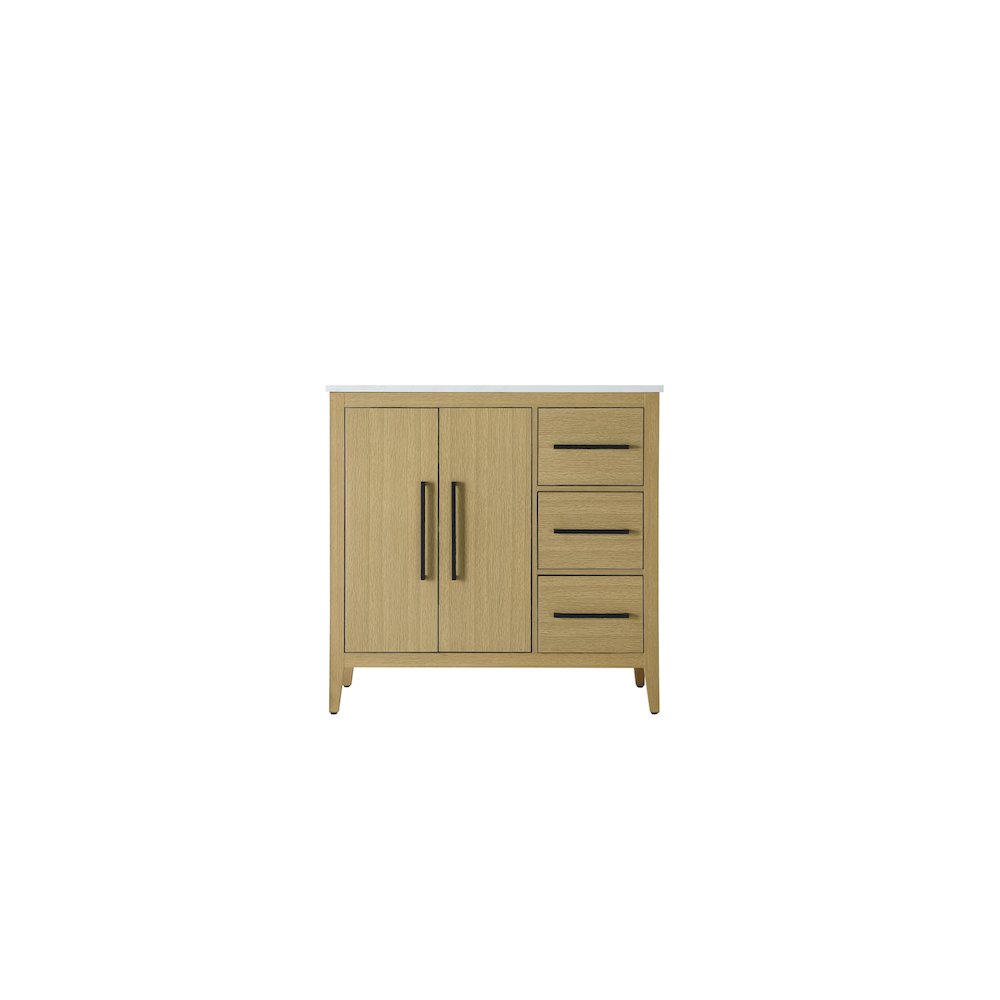 36 Inch Single Bathroom Vanity In  Honey Brown. Picture 5