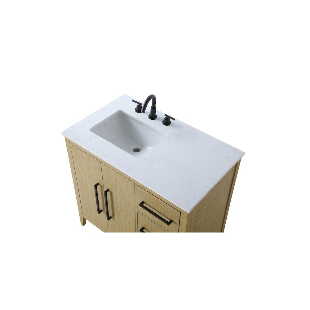 36 Inch Single Bathroom Vanity In  Honey Brown. Picture 8